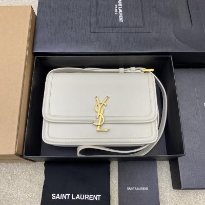 Solferino Box Saint Laurent中號肩背包 復古白