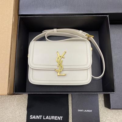 Solferino Box Saint Laurent小號肩背包 復古白