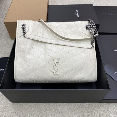 Niki Shopping復古購物袋 托特包 白銀
